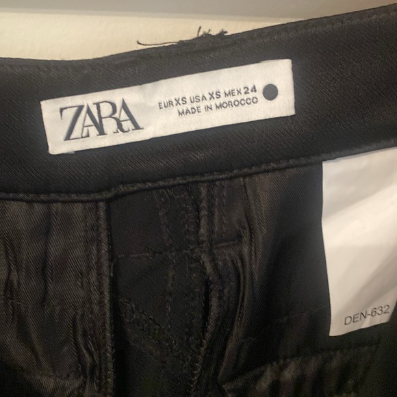 Zara Black Satin Cargo Pants Sz XS - Picture 8 of 9